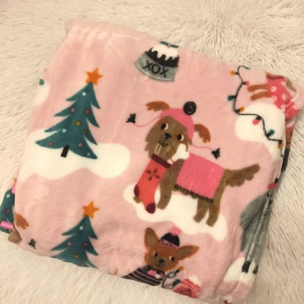 Luv Betsey by Betsey Johnson Christmas Dogs Plush Throw